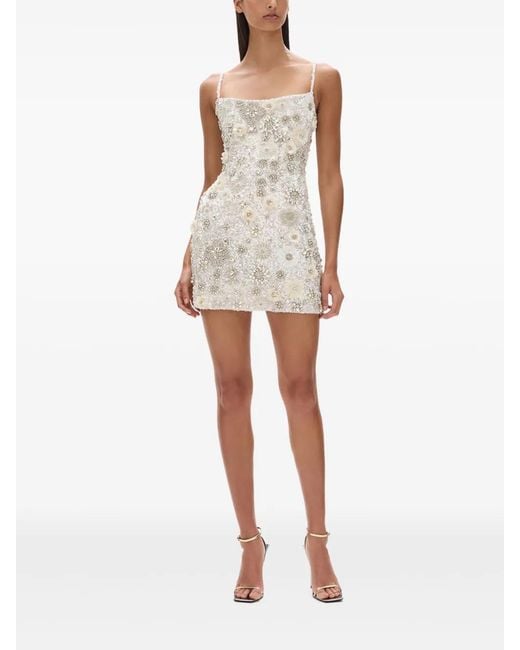 Rachel Gilbert Francesca Beaded Floral Minidress in White | Lyst