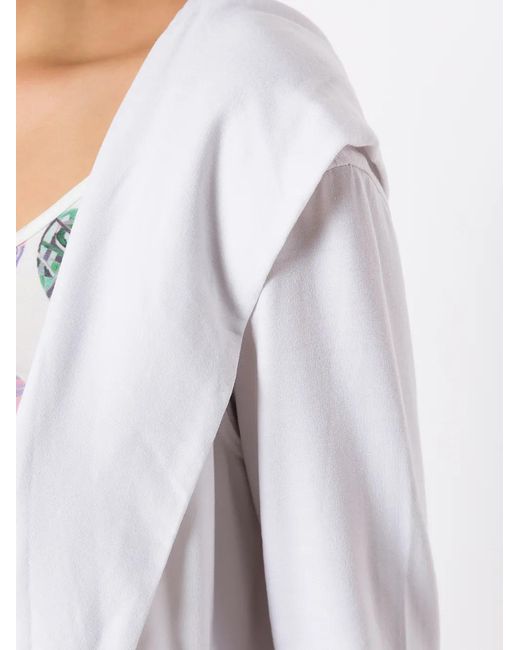 Amir Slama White Hooded Open-Front Cardigan