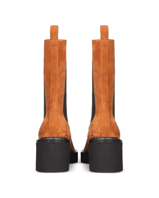 Khaite Orange Suede Boots