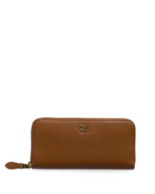 Miu Miu Brown Logo-Appliqué Wallet