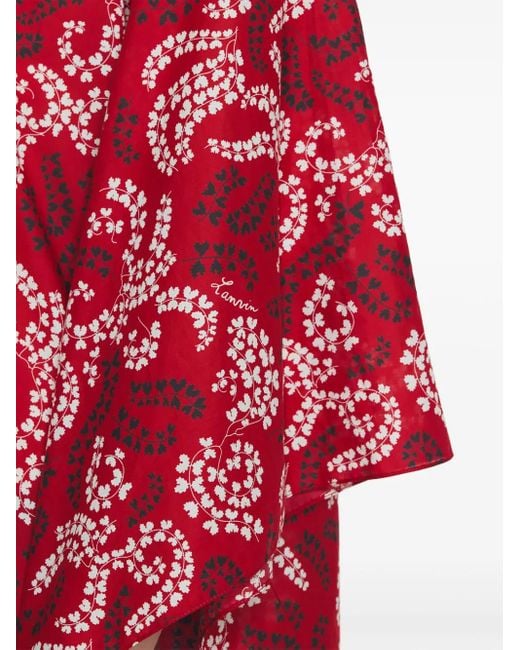 Lanvin フローラル カフタン Red