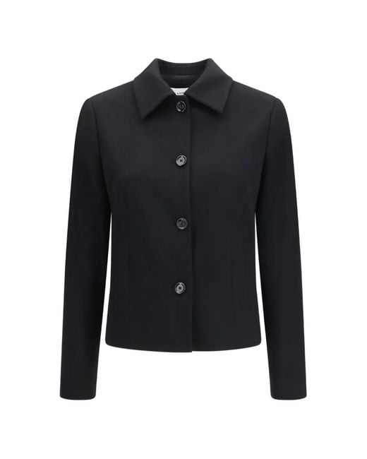 Lardini Blue Button-Up Pointed-Collar Jacket