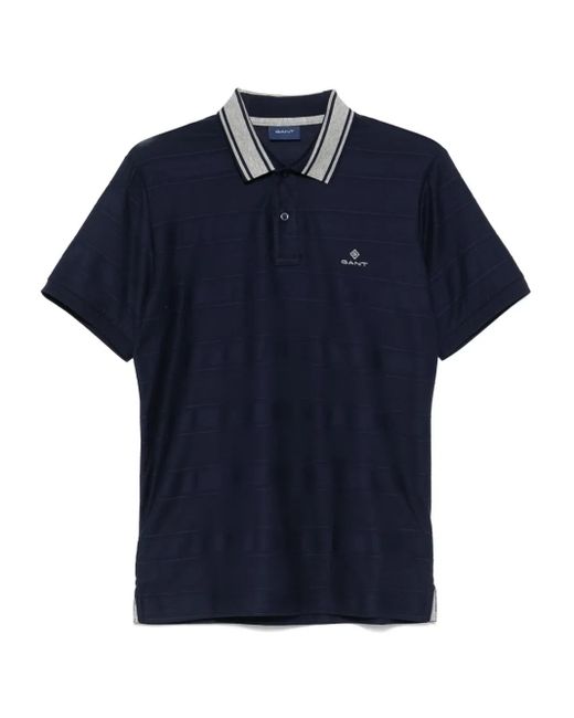 Gant Blue Embroidered-Logo Polo Shirt for men