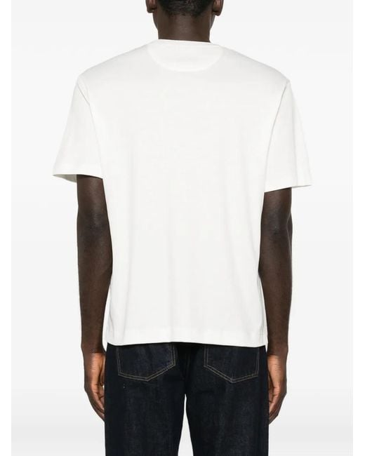 Eleventy White Crew-Neck Short-Sleeve T-Shirt for men