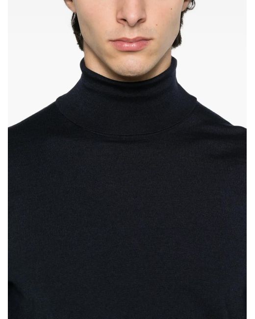 Kiton Black Turtleneck Sweater for men