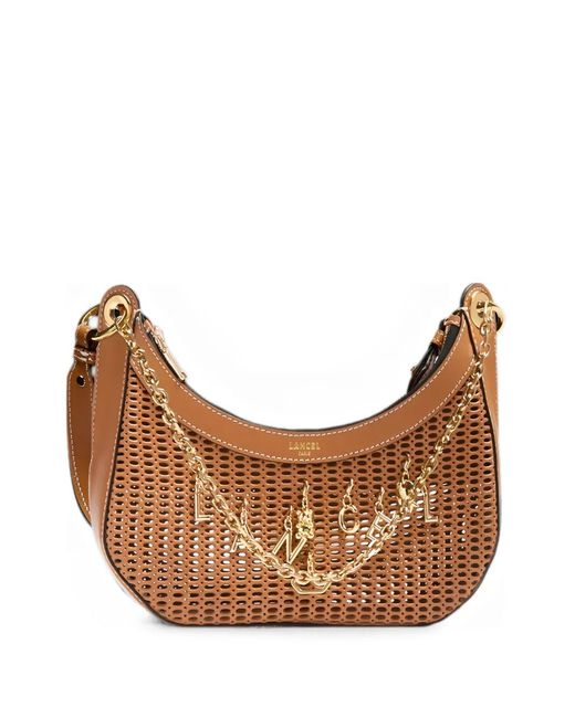Lancel Brown M Croisette Charm-Embellished Shoulder Bag