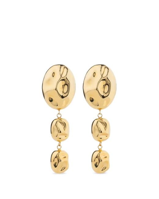 FEDERICA TOSI Metallic Hammered-Effect Drop Earrings