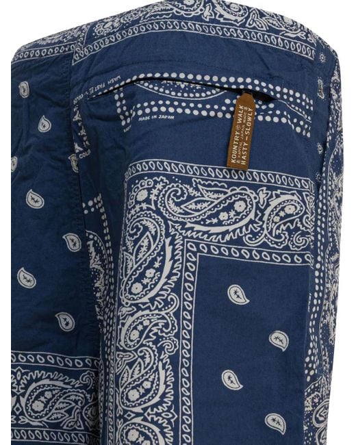 Kapital Blue Bandana Shorts for men