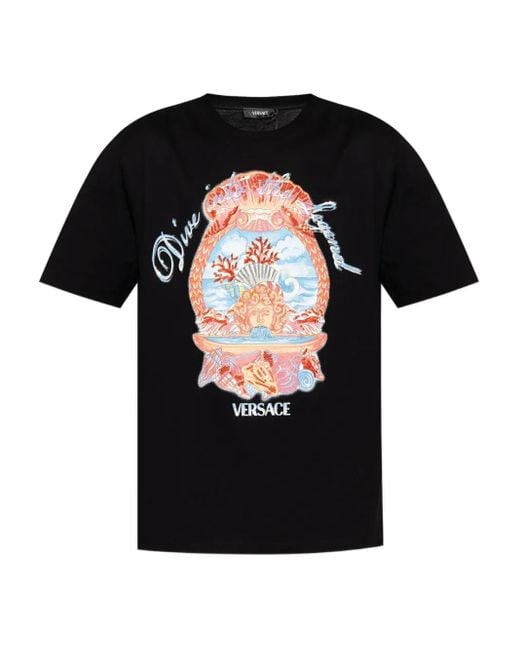 T-Shirt Dive di Versace in Black da Uomo