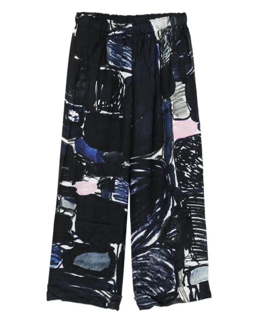 Pantaloni Con Stampa Astratta di Daniela Gregis in Blue