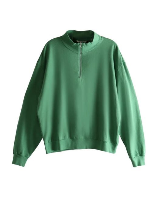 Auralee ハーフジップ スウェットシャツ Green