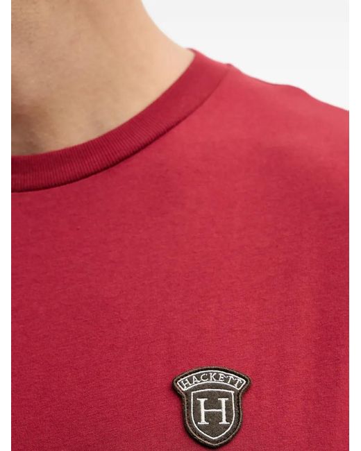 Hackett Red Logo-Patch T-Shirt for men