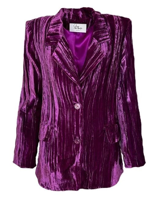 SLEEP NO MORE Purple Ciclamino Buttoned Blazer