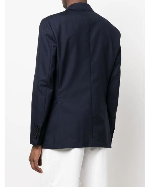 Billionaire Blue Logo-Embroidered Single-Breasted Blazer for men