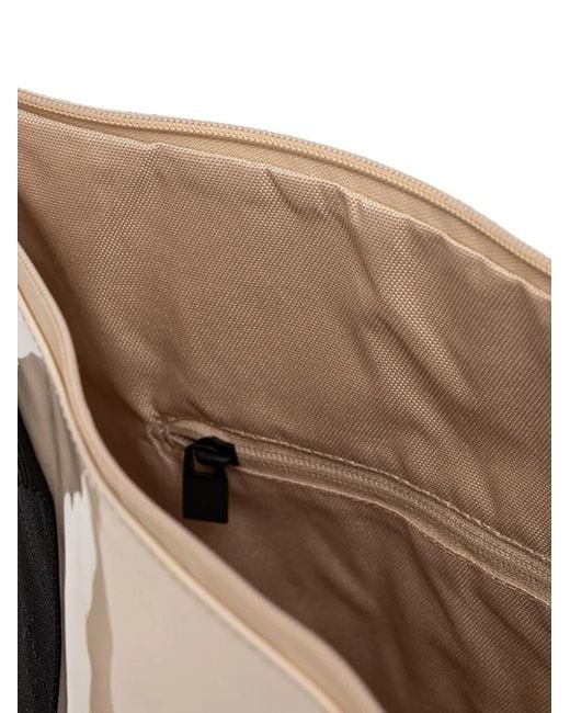Rains White Mini Glossy-Finish Tote Bag