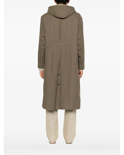 Masnada Natural Single-Breasted Hooded Coat for men