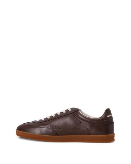 Karl Lagerfeld Brown Leather Logo Sneakers for men