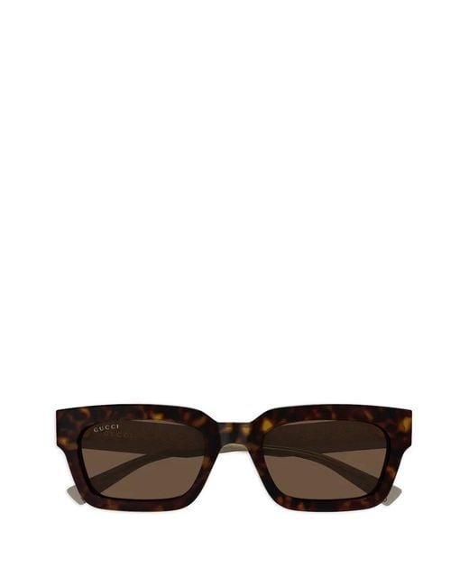 Gucci Brown Geometric-Frame Sunglasses for men