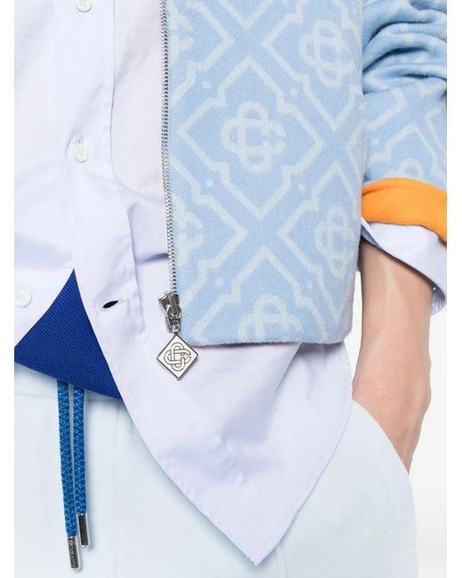 Casablanca Blue Monogram Hooded Jacket
