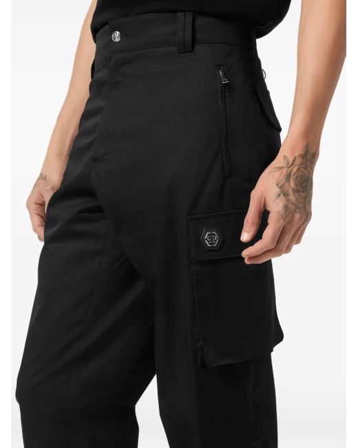 Philipp Plein Black Basic Cargo Joggers for men