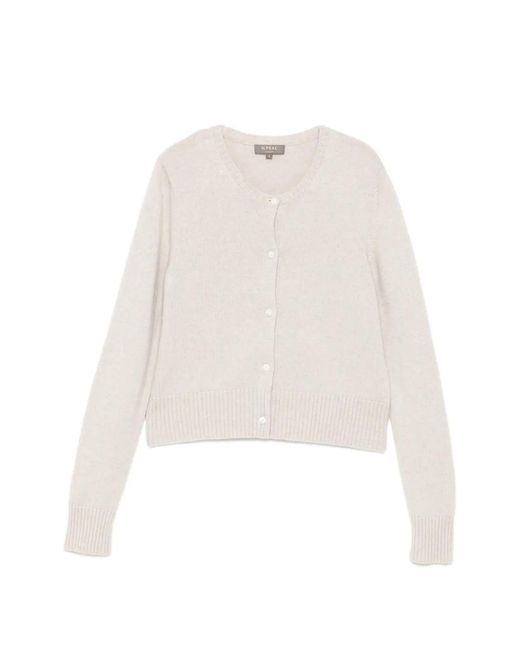 N.Peal Cashmere White Chunky Cropped Cardigan
