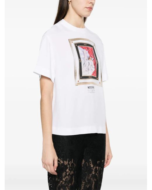 Moschino White Blouse With Print