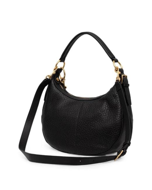 Marc O' Polo Black Logo-Appliqué Leather Tote Bag