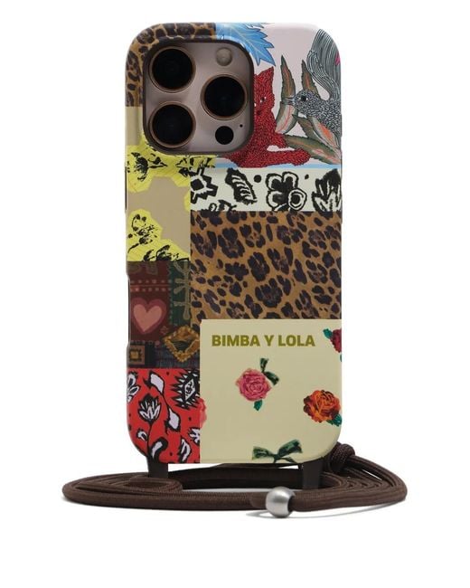 Bimba Y Lola Brown Iphone 15 Pro Patchwork Phone Case