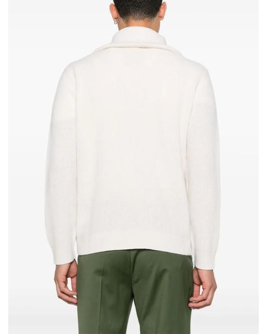 Paolo Pecora White Cable-Knit Jumper for men
