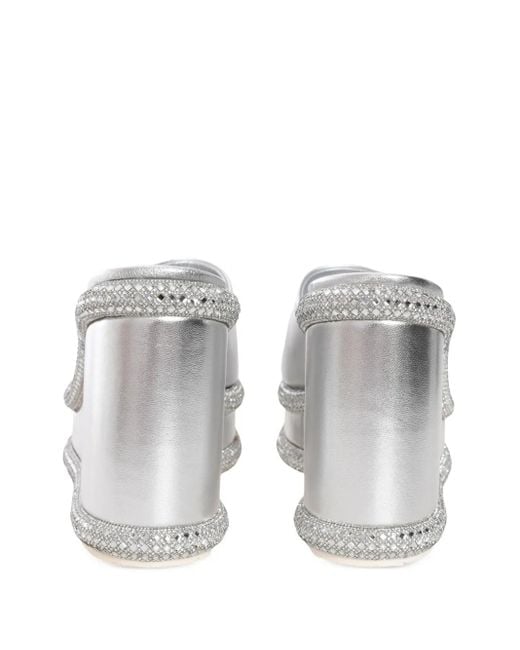 Casadei White 80Mm Jasmine Wedges