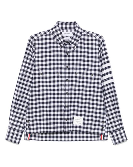Camisa a cuadros gingham Thom Browne de hombre de color Blue