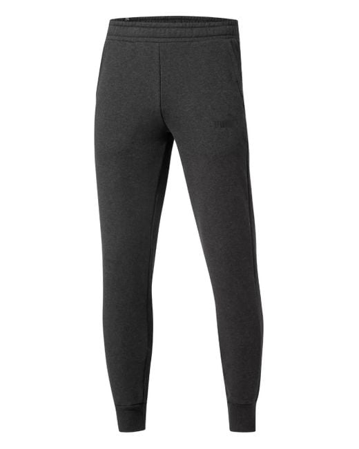 PUMA Black Logo Fleece Track Pants for men