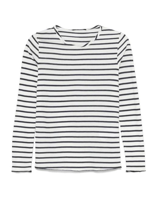 Luisa Cerano Gray Striped T-Shirt
