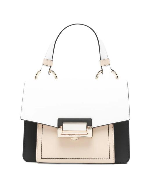 Cromia White Colour-Block Leather Tote Bag