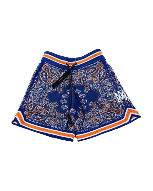 Amiri Blue Paisley-Print Shorts for men