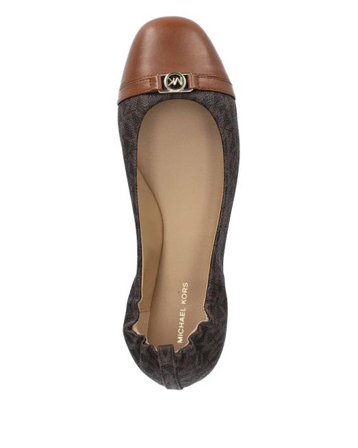 MICHAEL Michael Kors Brown Ballerinas mit Monogrammmuster