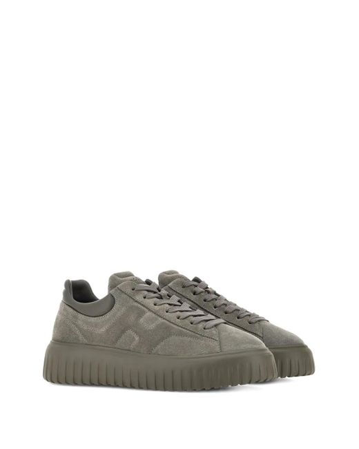 Hogan Gray H-Stripes Sneakers for men