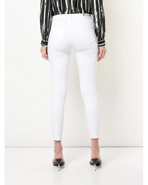 L'Agence Cropped Jeans in het White