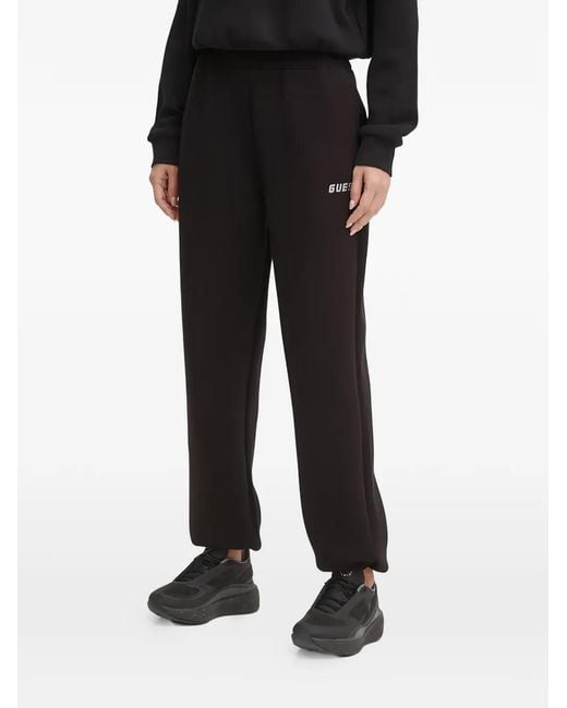 Guess Black Rhinestone Logo Trousers