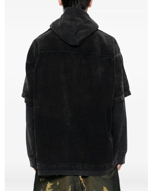 Sudadera a capas con capucha Maison Mihara Yasuhiro de hombre de color Black