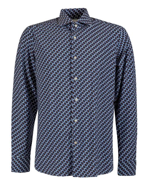 GHIRARDELLI NEXT Blue Patterned Button Shirt for men