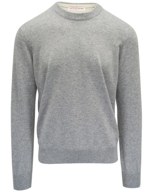 Orlebar Brown Gray Cashmere Jumper for men