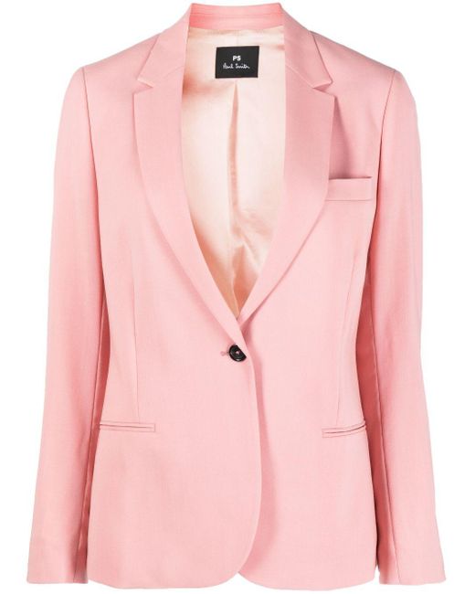 PS by Paul Smith Single-breasted Wool Blazer in Pink | Lyst Canada