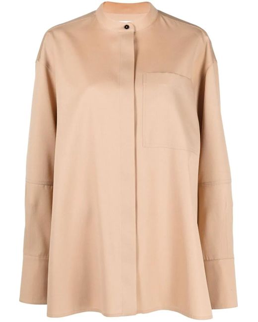 Camisa sin cuello con botones Jil Sander de color Natural