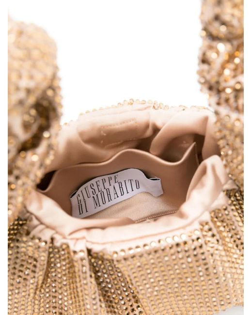 GIUSEPPE DI MORABITO Natural Mini Rhinestoned Tote Bag