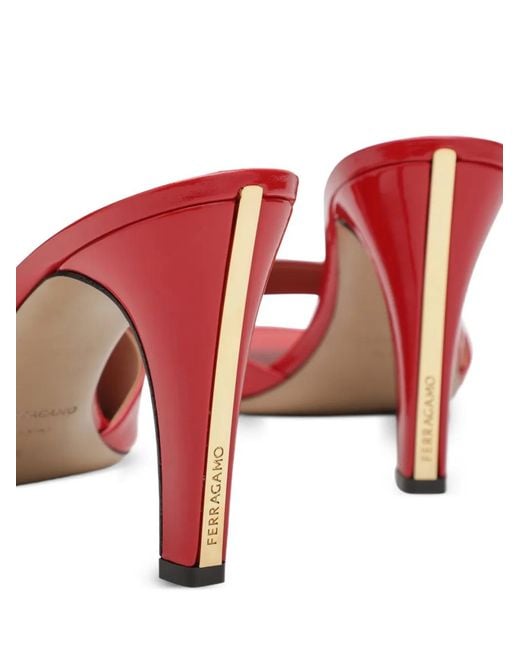 Ferragamo Red Stripe Detail Sandals