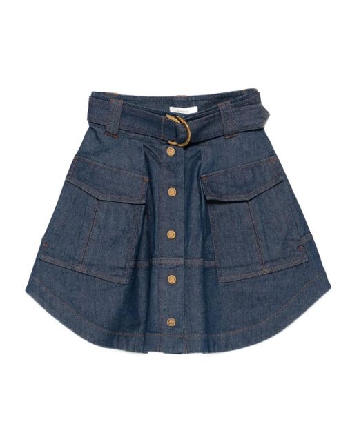 Zimmermann ボタンカーゴスカート Blue