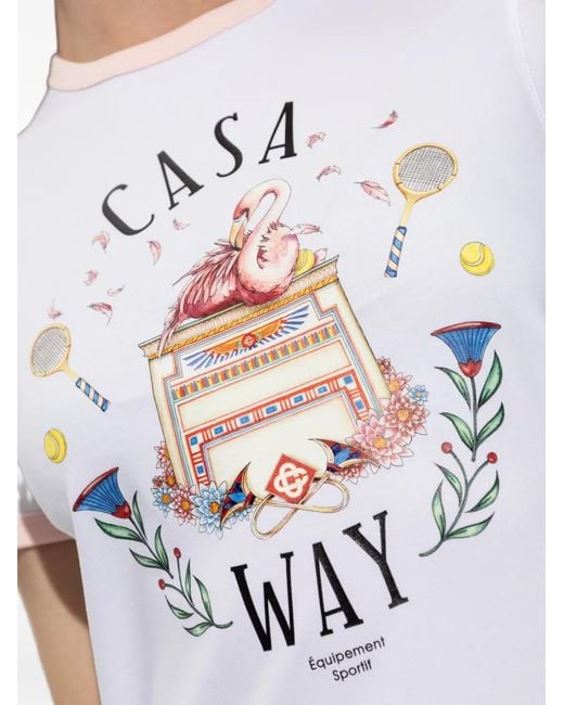 Casablanca White Casa Way Graphic-Print T-Shirt