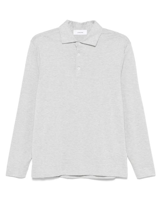 メンズ Lardini ロングスリーブ ポロシャツ White