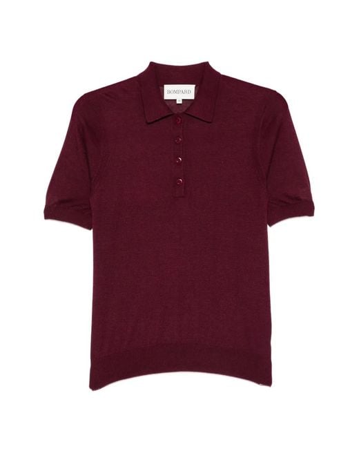 Bompard Red Buttoned Short-Sleeve Polo Shirt